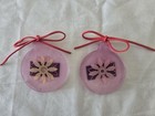 2 x Pink Resin With Flower Sticker Fridge Magnet Handmade 192