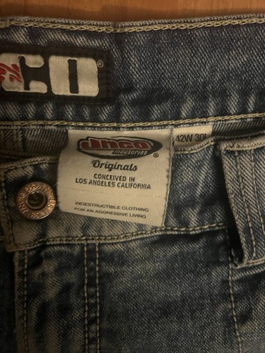 JNCO Twin Cannon Dark Stone Wash Jeans 26 42 x 30 Baggy Wide Leg - Picture 3 of 4