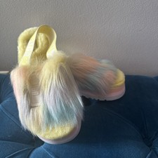 UGG Fluff Yeah Disco Slide Fur Tie Dye Margarita Women s Size 7 Sandals Slipper