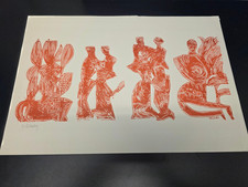 HAP GRIESHABER - Original Farb Holzschnitt signiert Engel der Geschichte