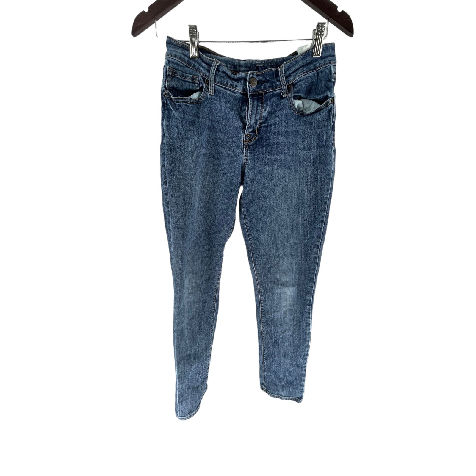 Old Navy Curvy Profile Medium Wash Blue Denim Mid Rise Skinny