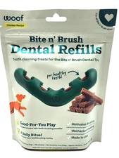 Woof Bite n' Brush Dental Teeth Cleaning Real Chicken Refills for Dog Toothbrush