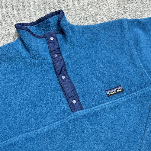 Vintage Patagonia Synchilla Jacket Mens Medium Blue Fleece Snap Pullover USA