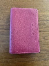 Longchamp Pink Leather Wallet Ledger Style Medium Size