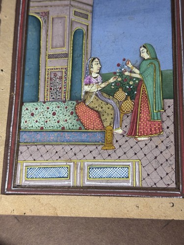 Vintage/Antique Indian Mughal Miniature Painting Matted Manuscript (Z84) - Picture 4 of 10