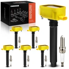A-Premium 6pcs Yellow Ignition Coil & 6x Iridium Spark Plug Kit for Jeep Dodge