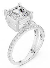 3,3 kt zertifizierter Asscher Lab Grown Diamond Cosmos Anniversary Ring 14...