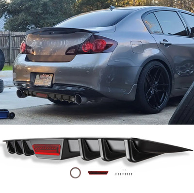 For Infiniti G35 G37 Sedan Rear Bumper Diffuser Fins Spoiler Splitter Wing Lip
