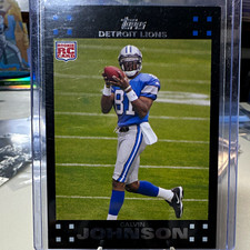Topps 2007 Topps Calvin Johnson Rookie #320 Detroit Lions NFL Football Card. rookie card picture