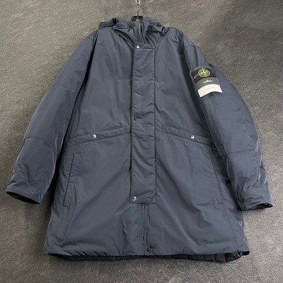 STONE ISLAND Hooded Down Parka Jacket Men's Size XL Navy Blue