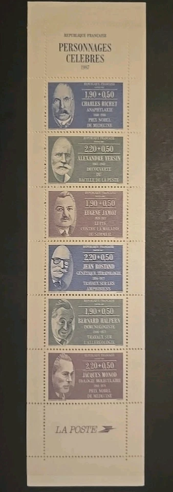 France Booklet Mi: MH7 Famous People 1987 F-VF MNH Unfolded Semi-Postal - Image 2 of 4