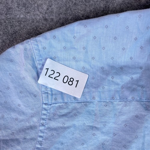 Camicia TravisMathew uomo XL blu geometrica manica corta con bottoni stampa rovescio - Foto 13 di 13