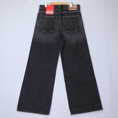 Diesel Mens Jeans D-Rise Trousers Wide Leg Low Rise Distressed