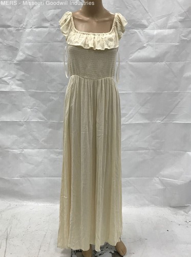 Wonderly Women's Taupe Off the Shoulder Aubriella Maxi Dress - Size S