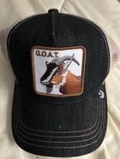 Gorra de camionero Goorin Bros GOAT Farm azul marino negra de mezclilla gorra con cierre a presión