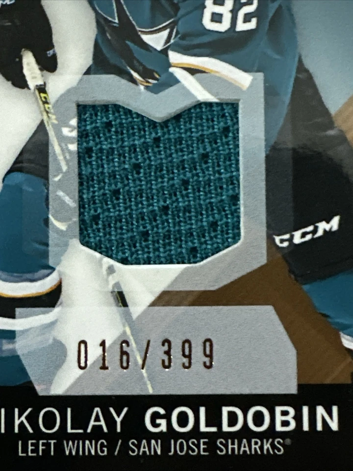 2015-16 SP Game Used Authentic Rookies Copper Jersey 189 Nikolay Goldobin Sharks - Image 2 of 3