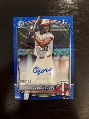 2025 Bowman Draft - Chrome Prospect Autographs Quentin Young #CPA-QY Blue...