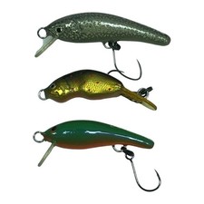 Yamanchu Minnow Handmade Lures Set of 3 B Grade, Fishing Tackle, Used