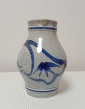 Krug, Wein-, Mostkrug, Steingut,  grau/blau, Neuwertig