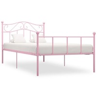 Vidaxl Bettgestell Rosa Metall 90×200 Cm Neu