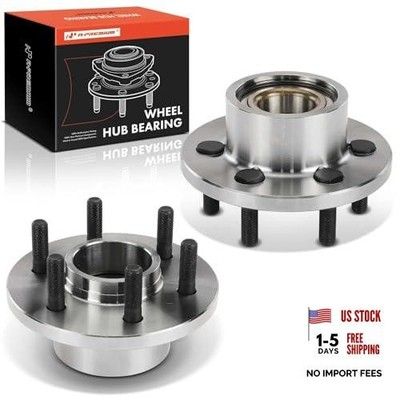 2 x Front Wheel Bearing and Hub Assembly with 6-Lug 2Pc For RWD 2-Wheel ABS