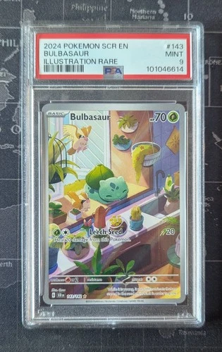 2024 Pokémon Stellar Crown Bulbasaur #143/142 PSA 9 Special Illustration Rare