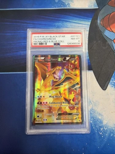 Pokemon PSA 8 Charizard EX Promo 2016 XY121 Red and Blue Collection English