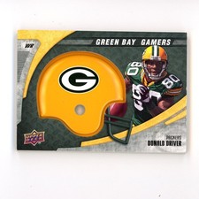 2008 Upper Deck Green Bay Gamers Donald Driver #15 Helmet Relic Thick Card