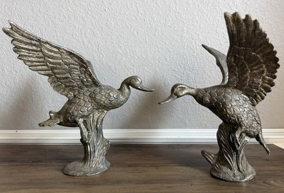 Vintage Cast Metal Duck Sculpture Pair WOLF DELUXE EXCLUSIVE GESCHENKE GERMANY