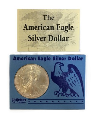 1998 American Eagle 1 Oz Fine Silver Dollar UNC Littleton Coin