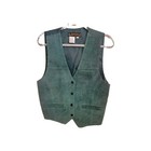 Don’t Stop Classics Leather Vest Snap Medium Forest Green Western Boho VINTAGE  — photo 1