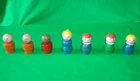 VINTAGE FISHER PRICE LITTLE PEOPLE WOOD BASE LOT OF 7 FIGURES