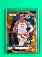 2024 Panini Prizm WNBA A'JA WILSON Orange Cracked Ice Prizm #86 Las Vegas Aces 
