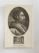 Antique 1806 Engraving of Demosthenes – Athenian Orator & Statesman