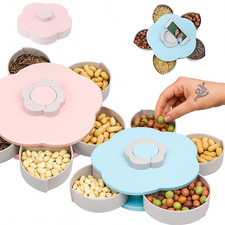 Snackbox 2er-Set, Handyhalterung 5-Fächer Drehbar Blumenform, Snacks Süßigkeiten