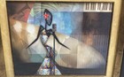 Claire Coxon Pair Modernist Jazz Music Mixed Media Art Prints 20x17 Framed — photo 2