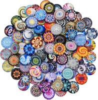 100 StüCk Gemischte Farbe Glassteine, 25Mm Muggelsteine Bunt, Mischte Farbe Bunt