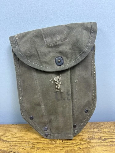 1944 U.S. Military Issued Green Entrenching Pouch Tool Shovel OD Carrier WW2 Era