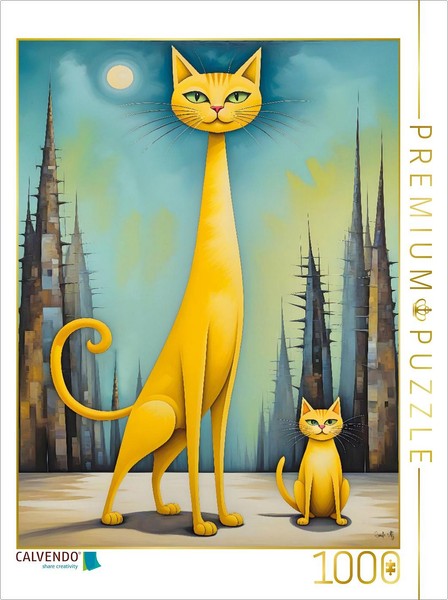 Calvendo Puzzle Cats - Purring In The Forest | 1000 Pieces, Finished Size 25.2 ×-image