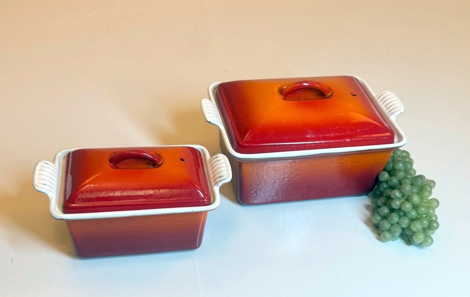 Cast Iron Enameled Square 8"/20cm & 6.5"/16cm Dutch Oven Set 🍲 Made in Belgium