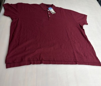 Devon & Jones Men's Polo Shirt Size: 6xl MaroonPima Cotton Short Sleeve NWT