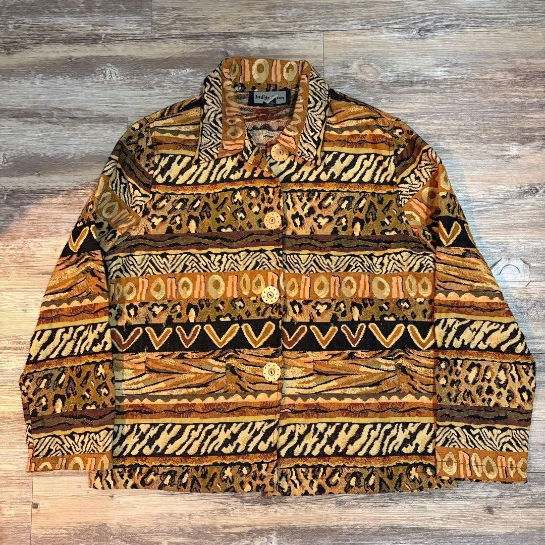 All-over Pattern Gobelin Jacket Ethnic Native Mad… - image 2
