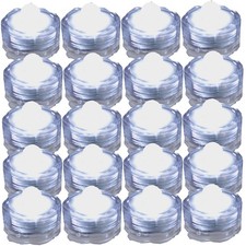 JYtrend Bright LED Floral Tea Light Submersible Lights for 20 Pack, White