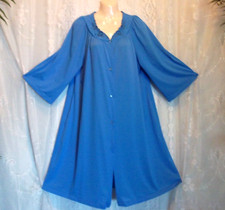 Lg. "Shadowline" Silky soft blue,nylon,vintage robe,for babydoll nightgown,peign