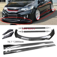 For Honda Fit 2006-2020 Carbon Fiber Front Bumper Lip Spoiler 78.7 Side Skirt Y