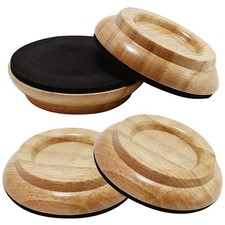 4pcs Hardwood Upright Piano Caster Cups Set of Oak Furniture Leg Pads Piano C...