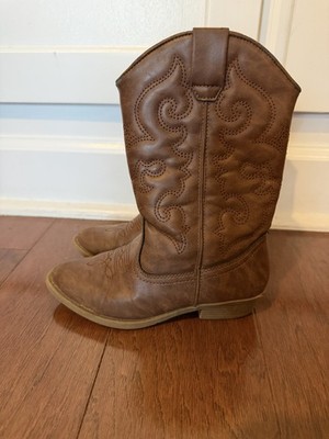 Tucker + Tate Cowboy Boots Brown Size 12 Boys Or Girls Faux Leather Western