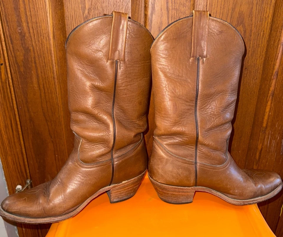FRYE Talla 11 D Billy Pull On Vaquero Western Cuero Bota 5H06784 Hecha en EE. UU. Foto 2 de 4