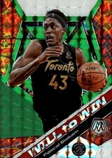 2019-20 Panini Mosaic Pascal Siakam #8 Will to Win Mosaic Green Toronto 34B