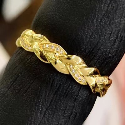 Ring in Gold mit funkelnden Zirkonia Steinen - Damen Gr. 55-63 vergoldet